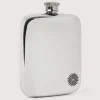6 Oz Pewter Hip Flask With Sporter Engraving In Steel-Purdey Best