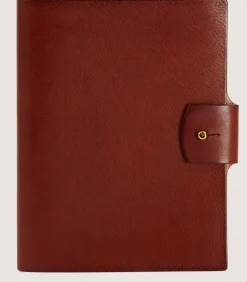 A5 Grain Leather Folio In Brown-Purdey Hot