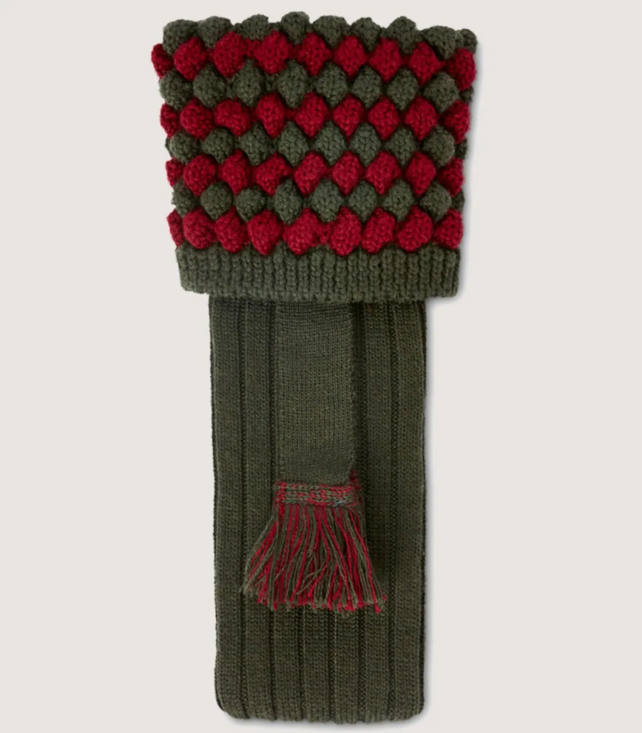 Bobble Top Socks With Garters In Loden Green-Purdey Outlet