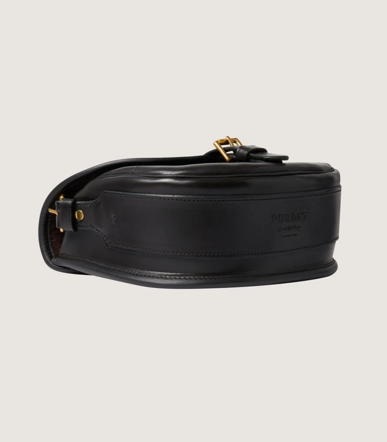 Bridle Leather Cartridge Bag In Dark Brown.-Purdey Clearance