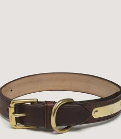 Bridle Leather Dog Collar In Brown.-Purdey Clearance