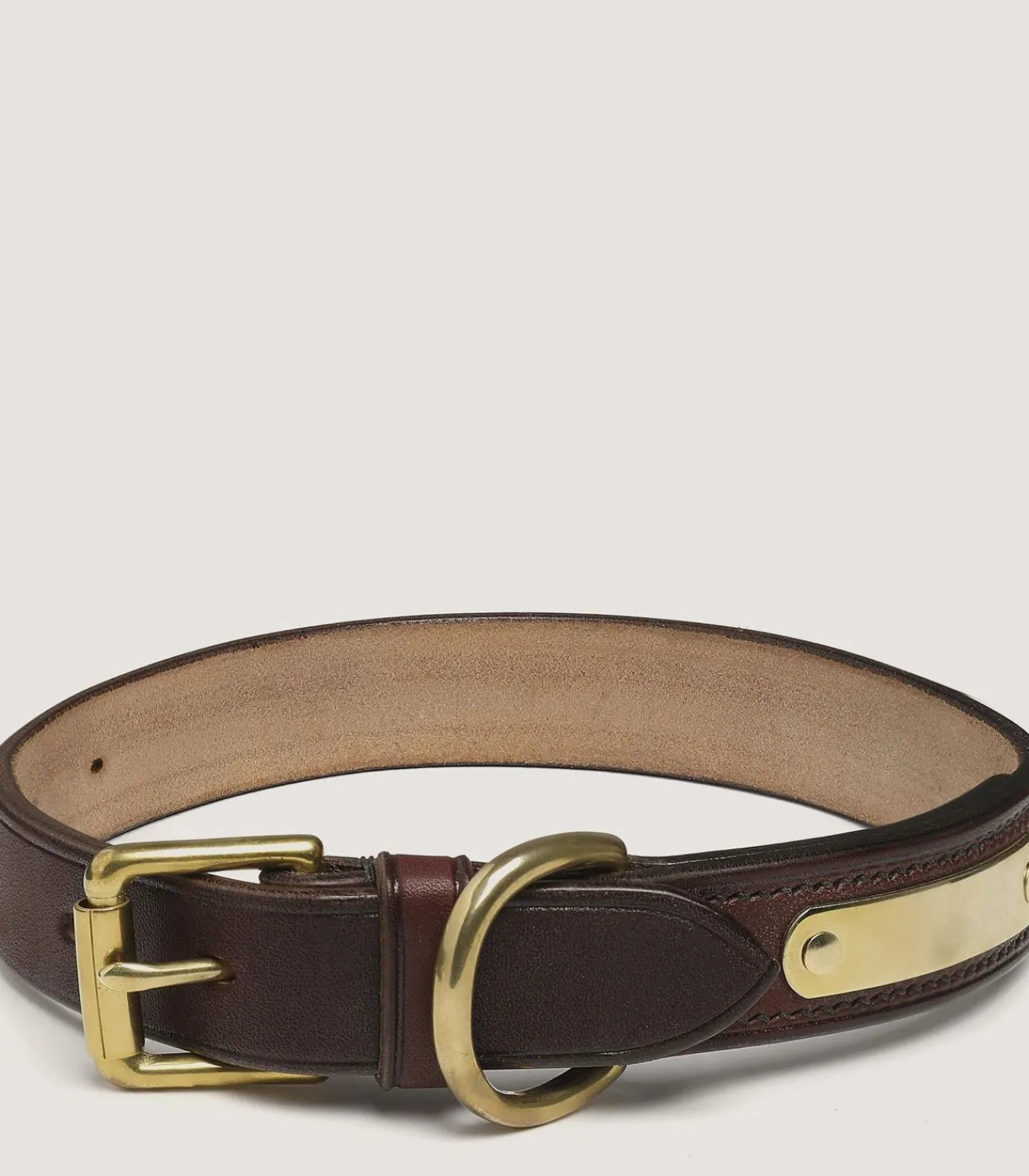 Bridle Leather Dog Collar In Brown.-Purdey Clearance