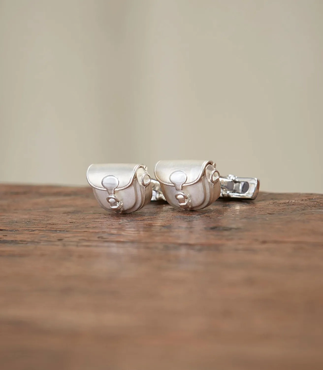 Cartridge Bag Cufflinks In Silver-Purdey Hot