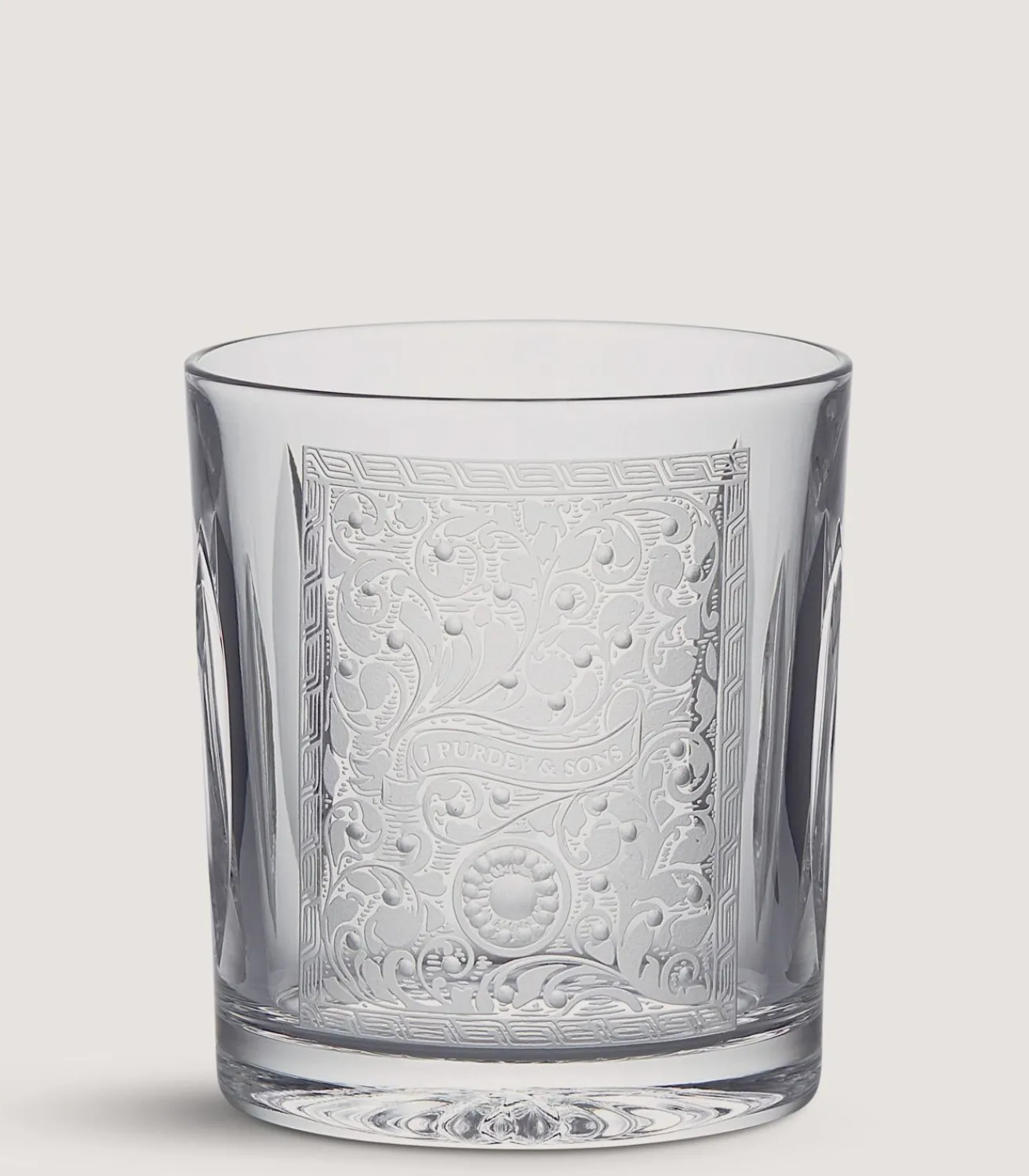 Crystal Tumbler With Scroll Engraving-Purdey Clearance