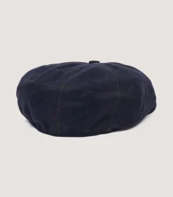 Dalby Check Loden Bakerboy Cap In Navy-Purdey New