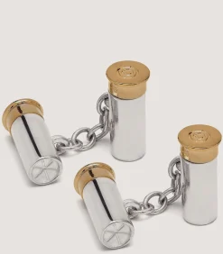Double Cartridge Silver Cufflinks In Silver-Purdey Discount