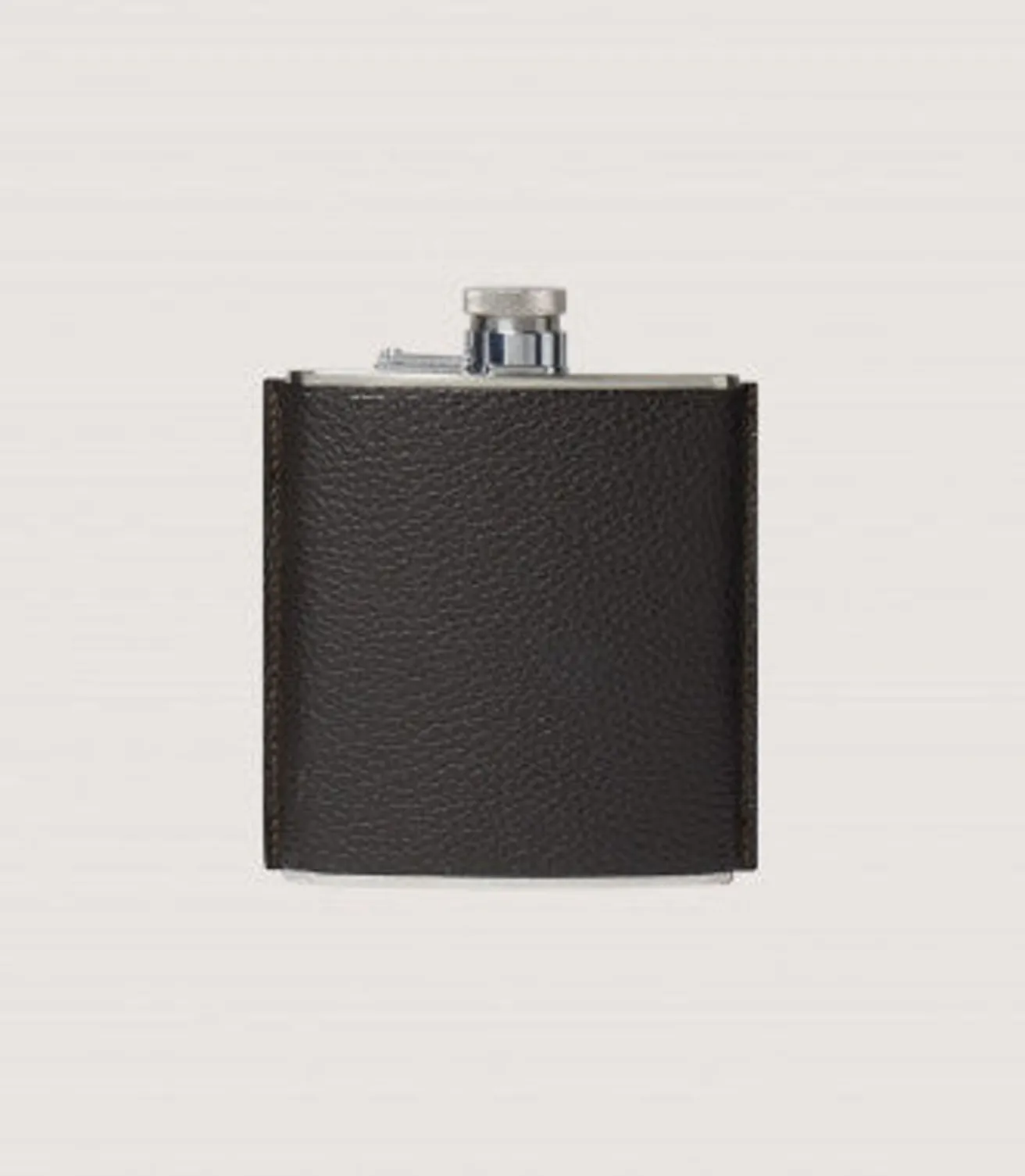Grainy Leather Hip Flask In Dark Brown-Purdey Hot