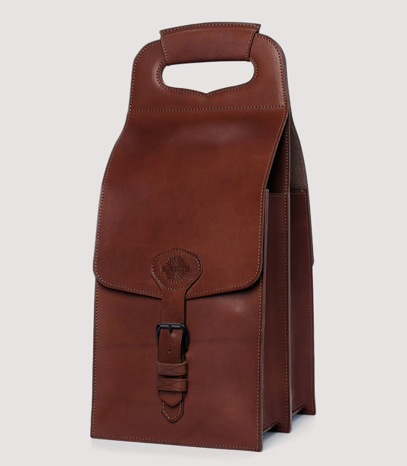 Leather Wine Carrier In Havana-Purdey Sale
