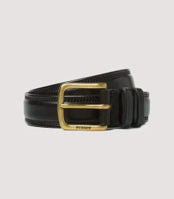 Lined Bridle Leather Belt In Dark Brown-Purdey Discount