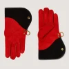 Long Falconry Glove Single Thickness - Black & Orange In Black-Purdey New