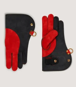 Long Falconry Glove With Pocket - Charcoal & Orange In Charcoal-Purdey New