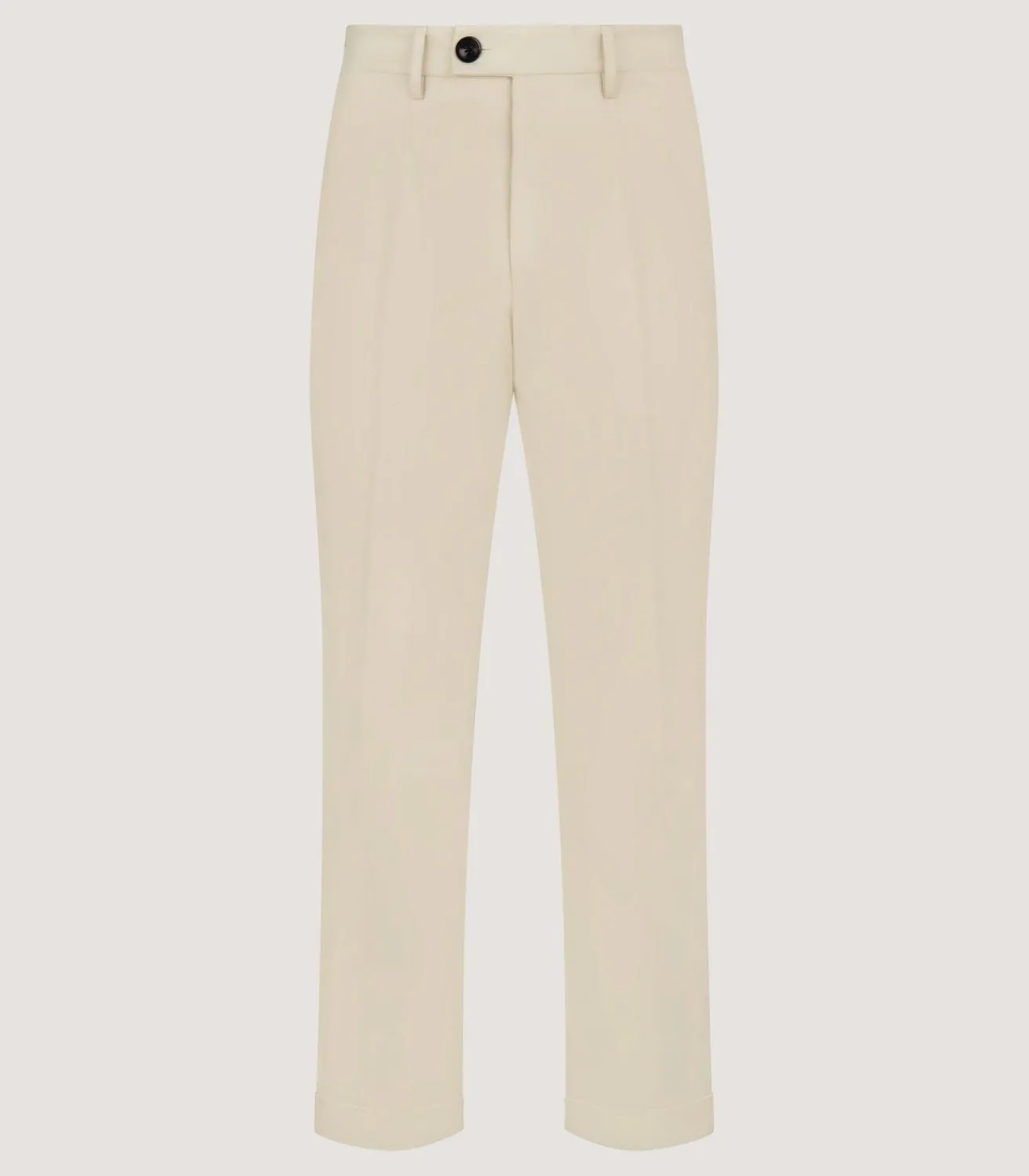 Men'S Brushed Cotton Twill Flat Front Trousers In Stone-Purdey