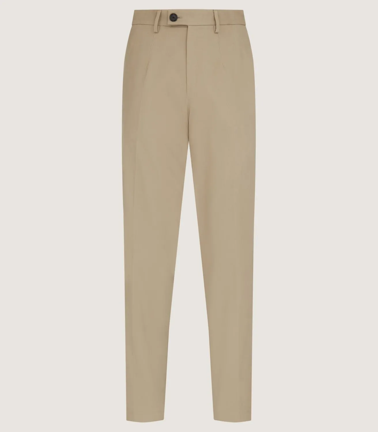 Men'S Brushed Cotton Twill Flat Front Trousers In Khaki-Purdey Sale