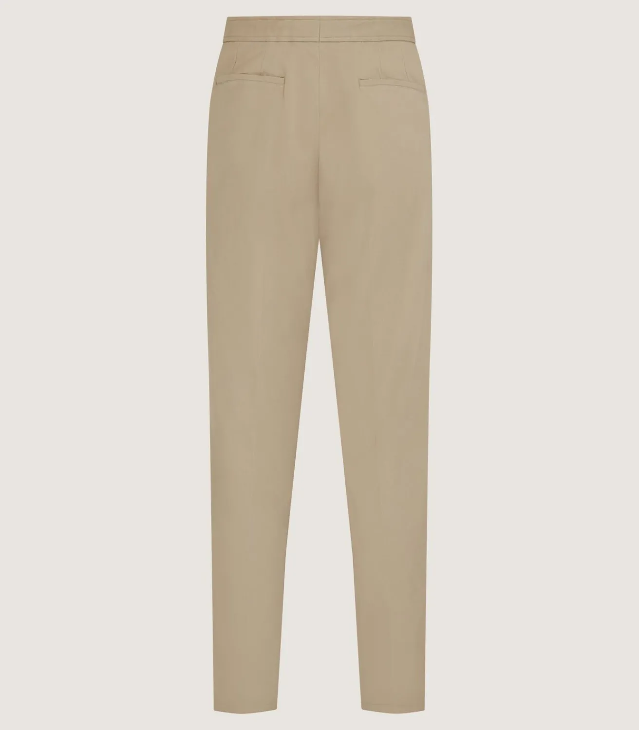 Men'S Brushed Cotton Twill Flat Front Trousers In Khaki-Purdey Sale
