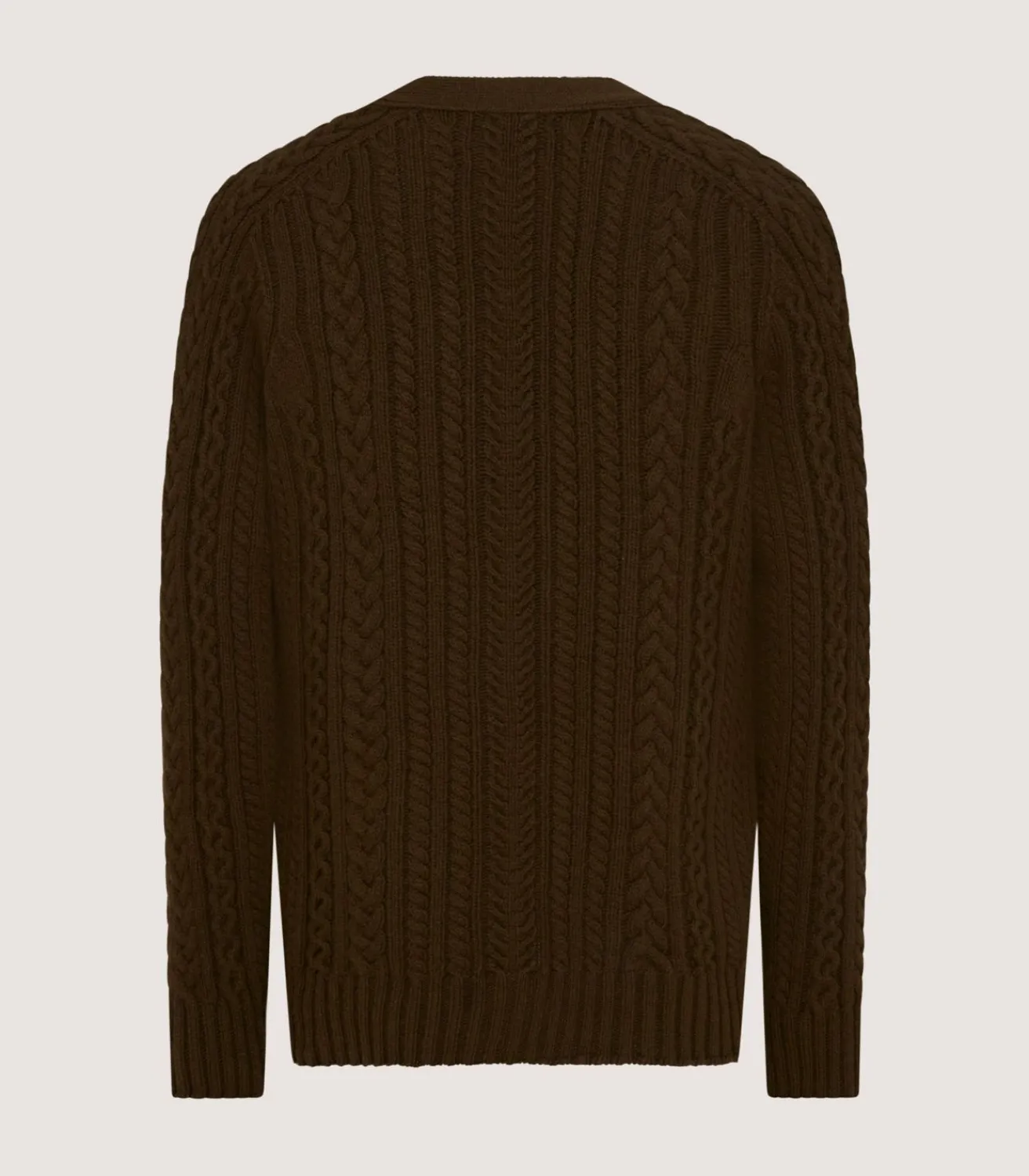 Men'S Cashmere Cable And Rib V Neck Cardigan In Military-Purdey Discount