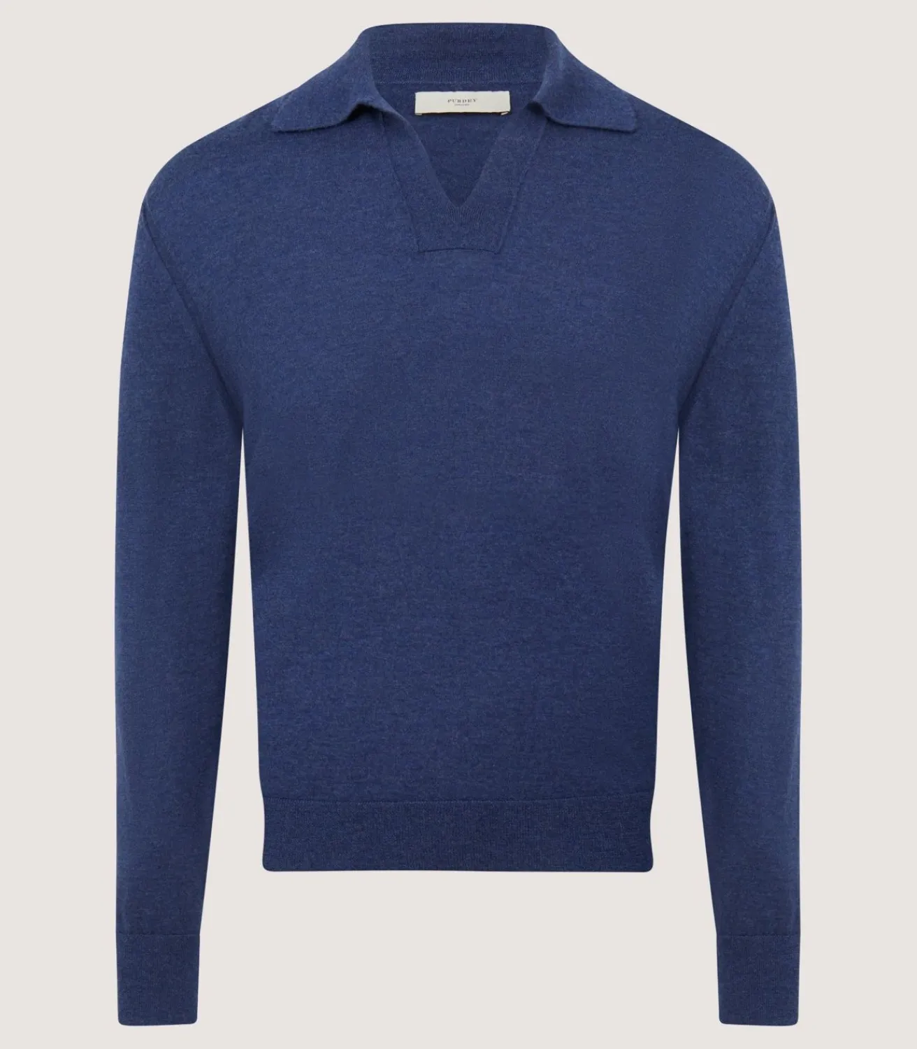 Men'S Cashmere Duke Polo In Canvas Blue-Purdey Sale