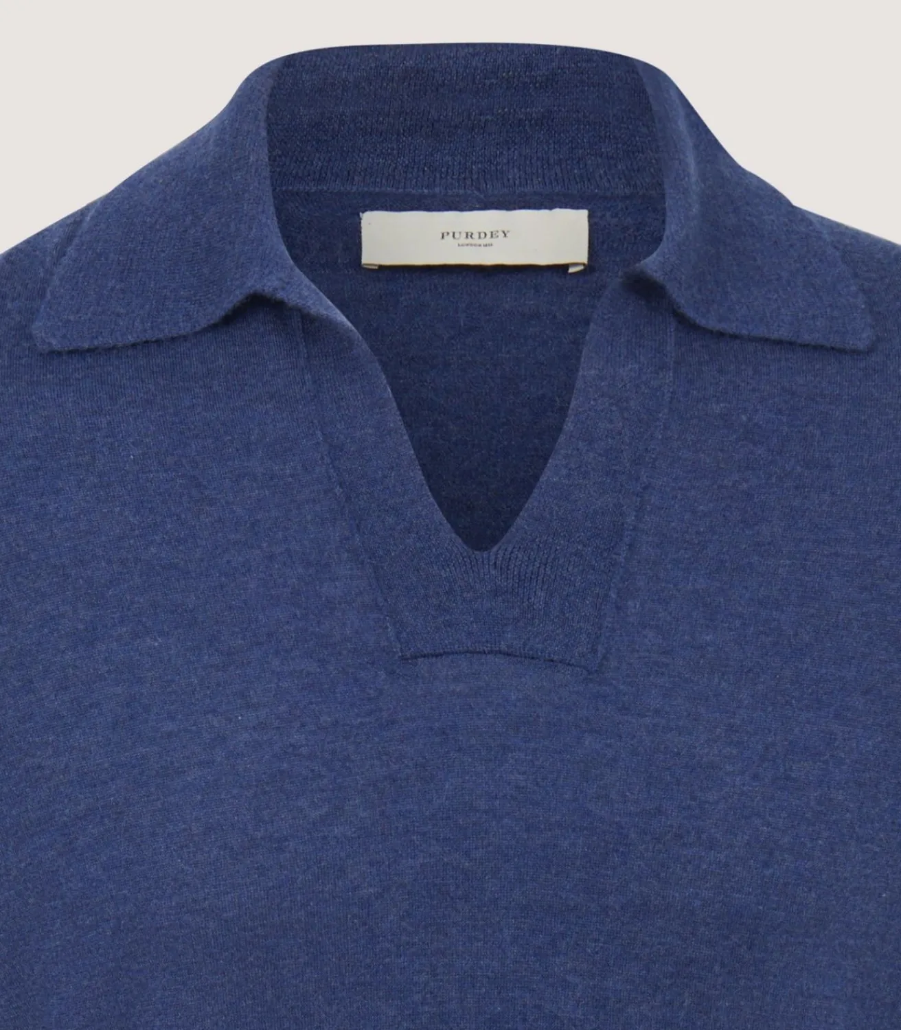Men'S Cashmere Duke Polo In Canvas Blue-Purdey Sale