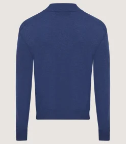 Men'S Cashmere Duke Polo In Canvas Blue-Purdey Sale