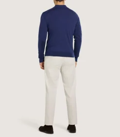 Men'S Cashmere Duke Polo In Canvas Blue-Purdey Sale