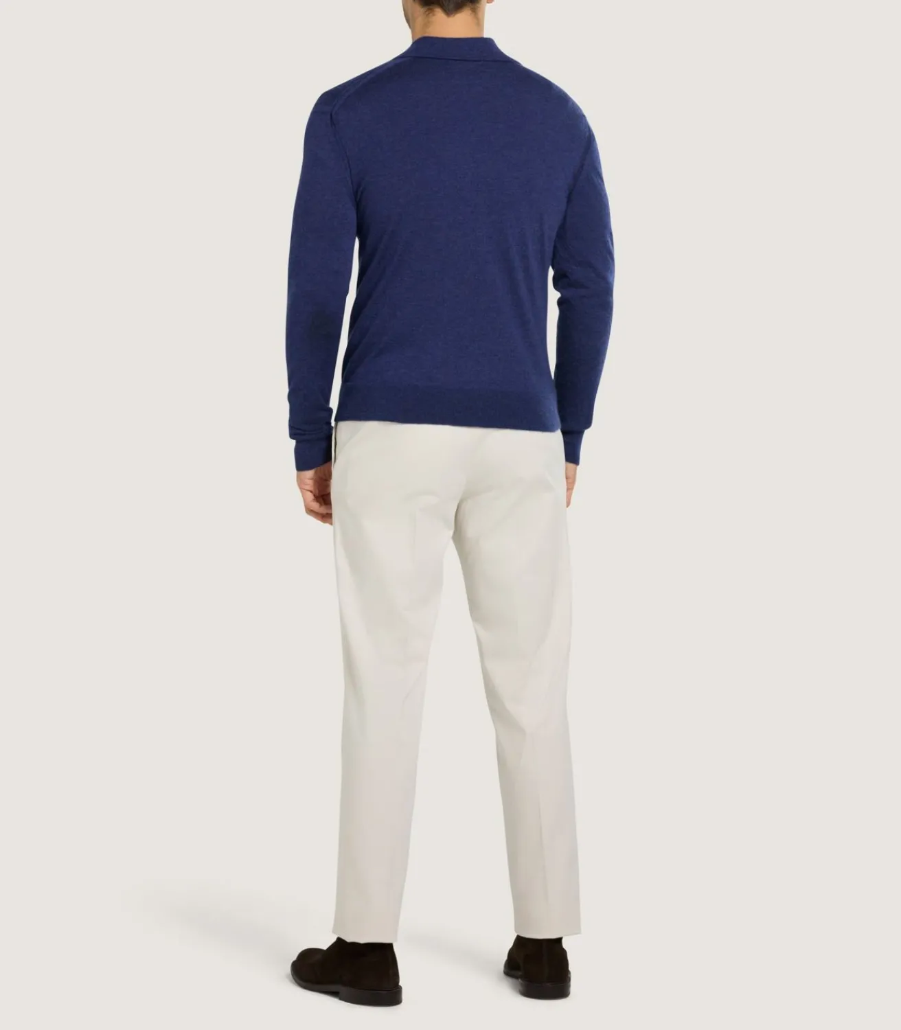 Men'S Cashmere Duke Polo In Canvas Blue-Purdey Sale