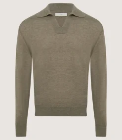 Men'S Cashmere Duke Polo In Taupe-Purdey Hot