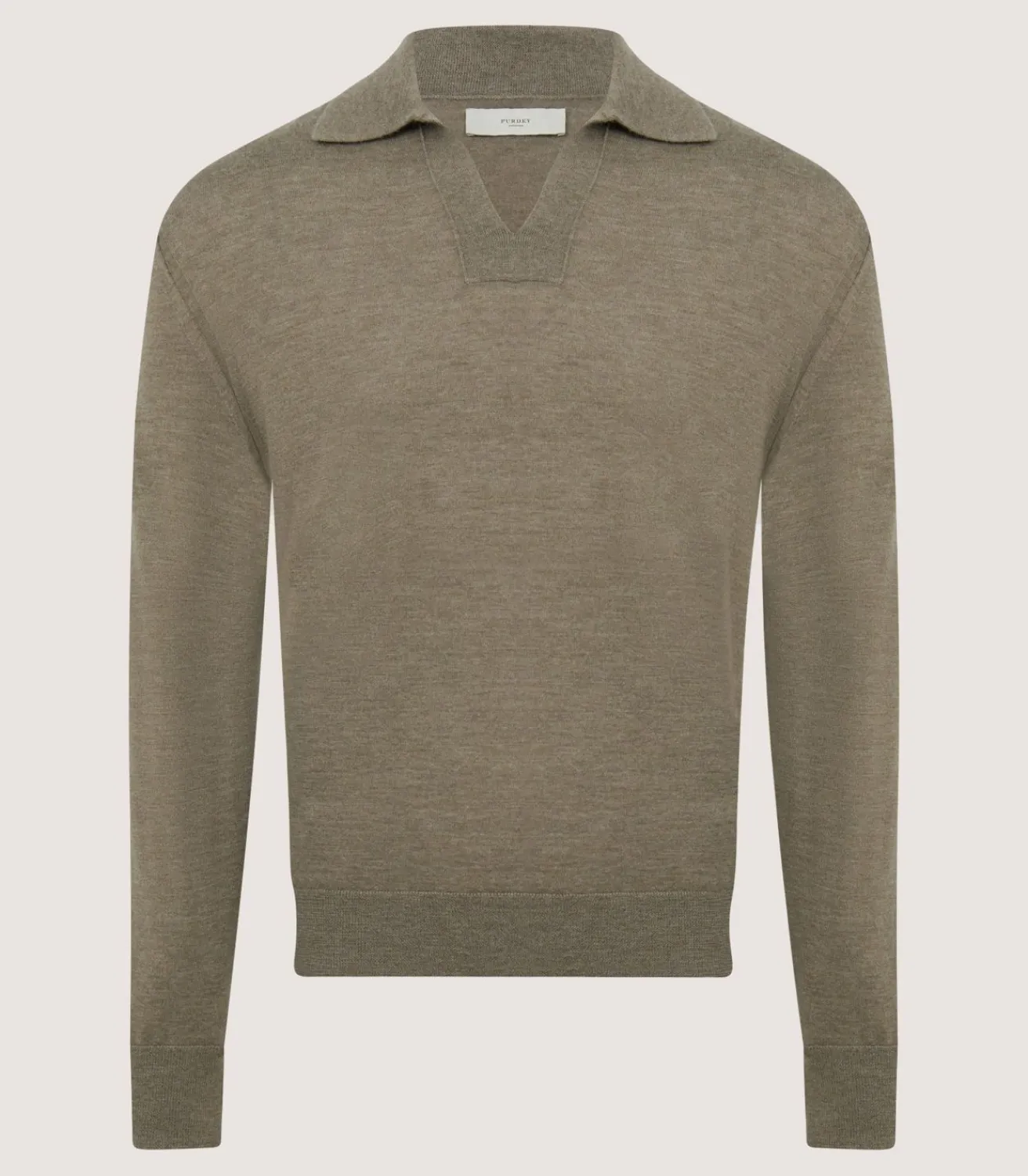 Men'S Cashmere Duke Polo In Taupe-Purdey Hot