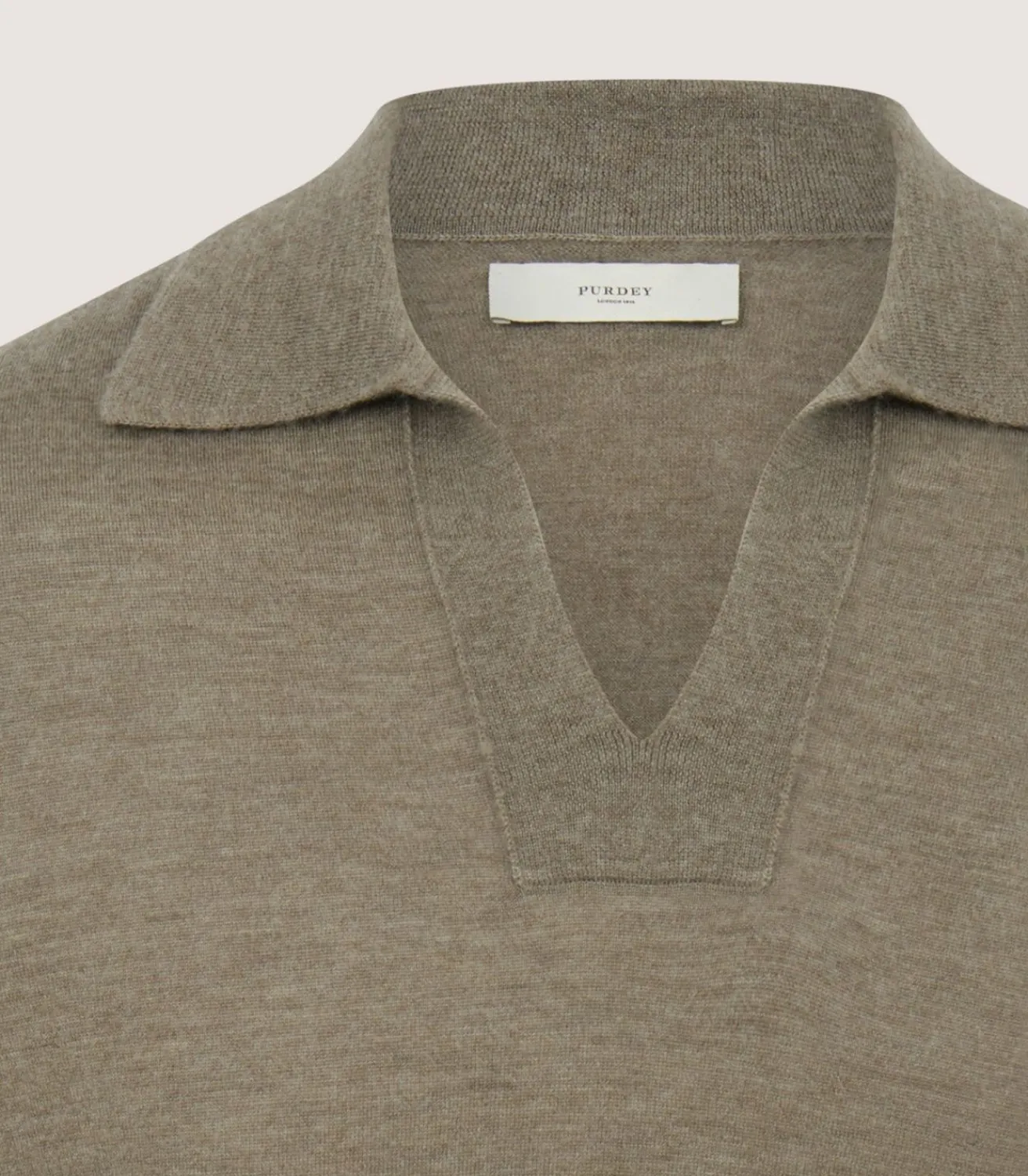Men'S Cashmere Duke Polo In Taupe-Purdey Hot