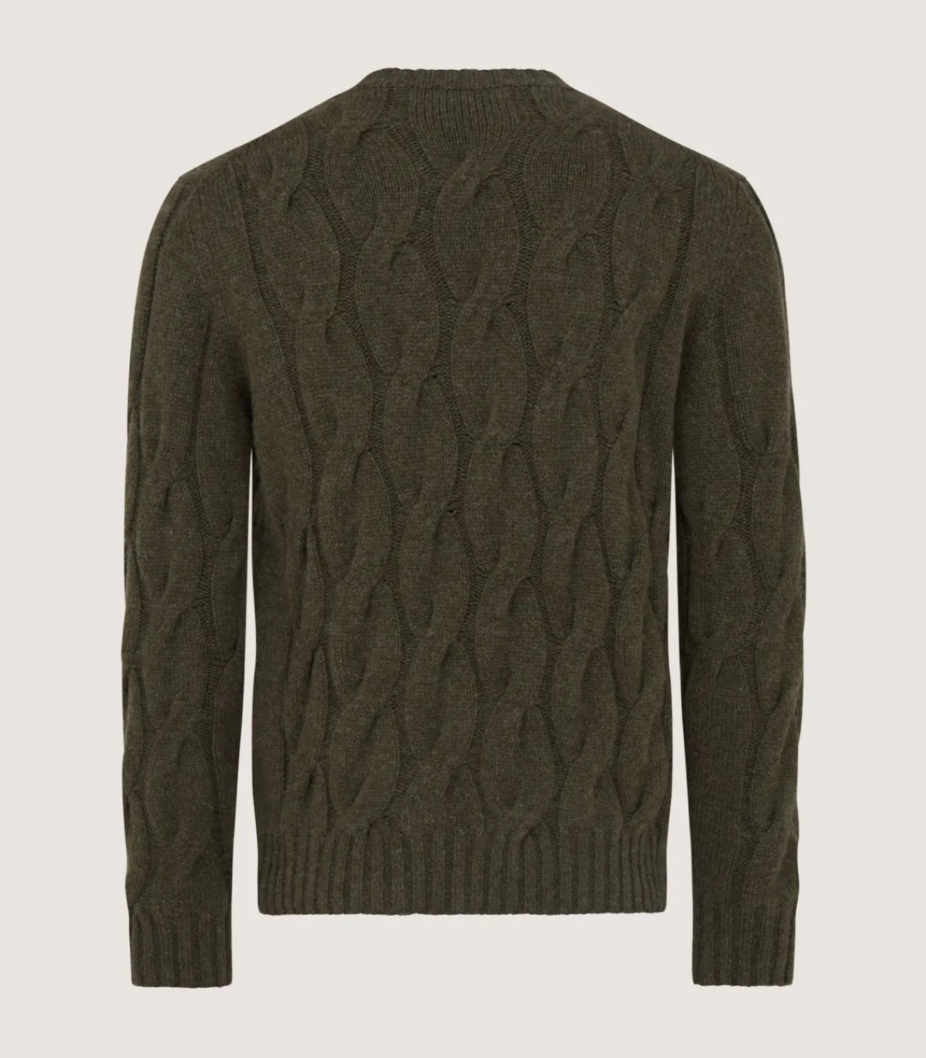 Men'S Cashmere Loch Cable Crew Neck Sweater In Loden-Purdey Sale