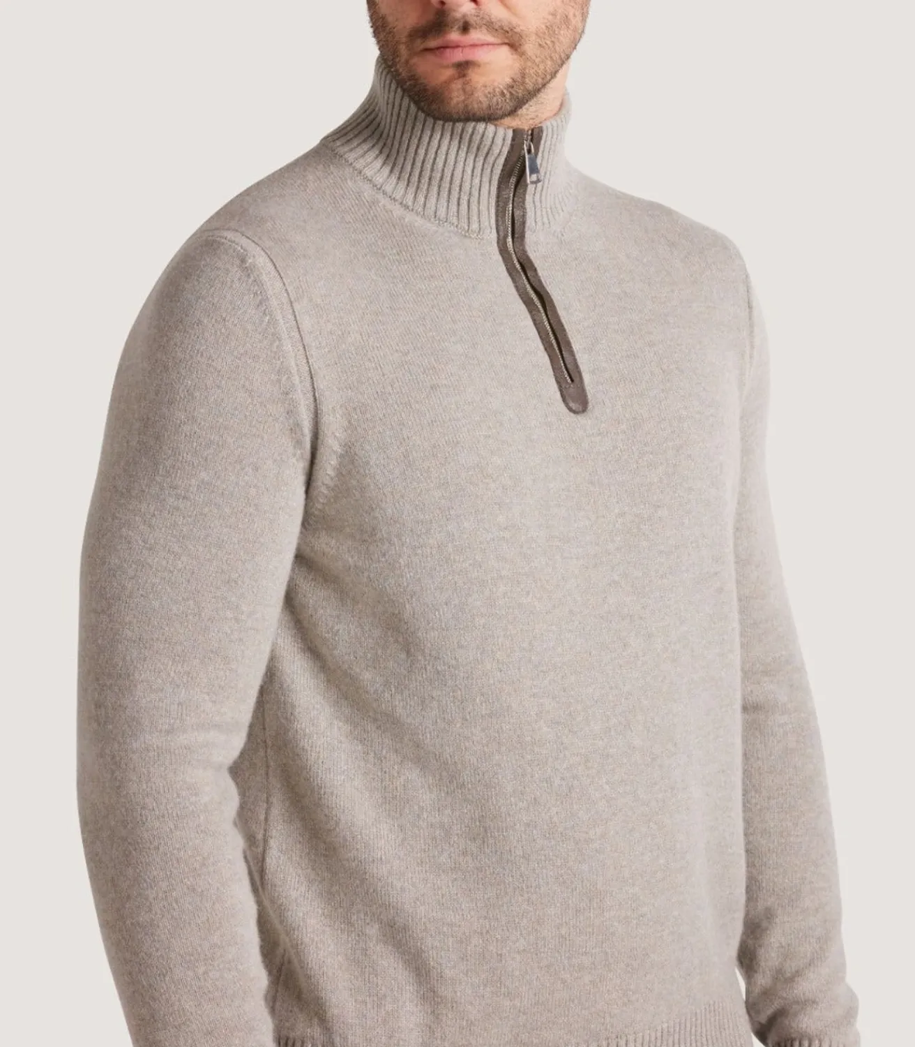 Men'S Cashmere Quarter Zip Sweater-Purdey Best