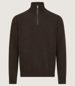 Men'S Cashmere Quarter Zip Sweater-Purdey Discount