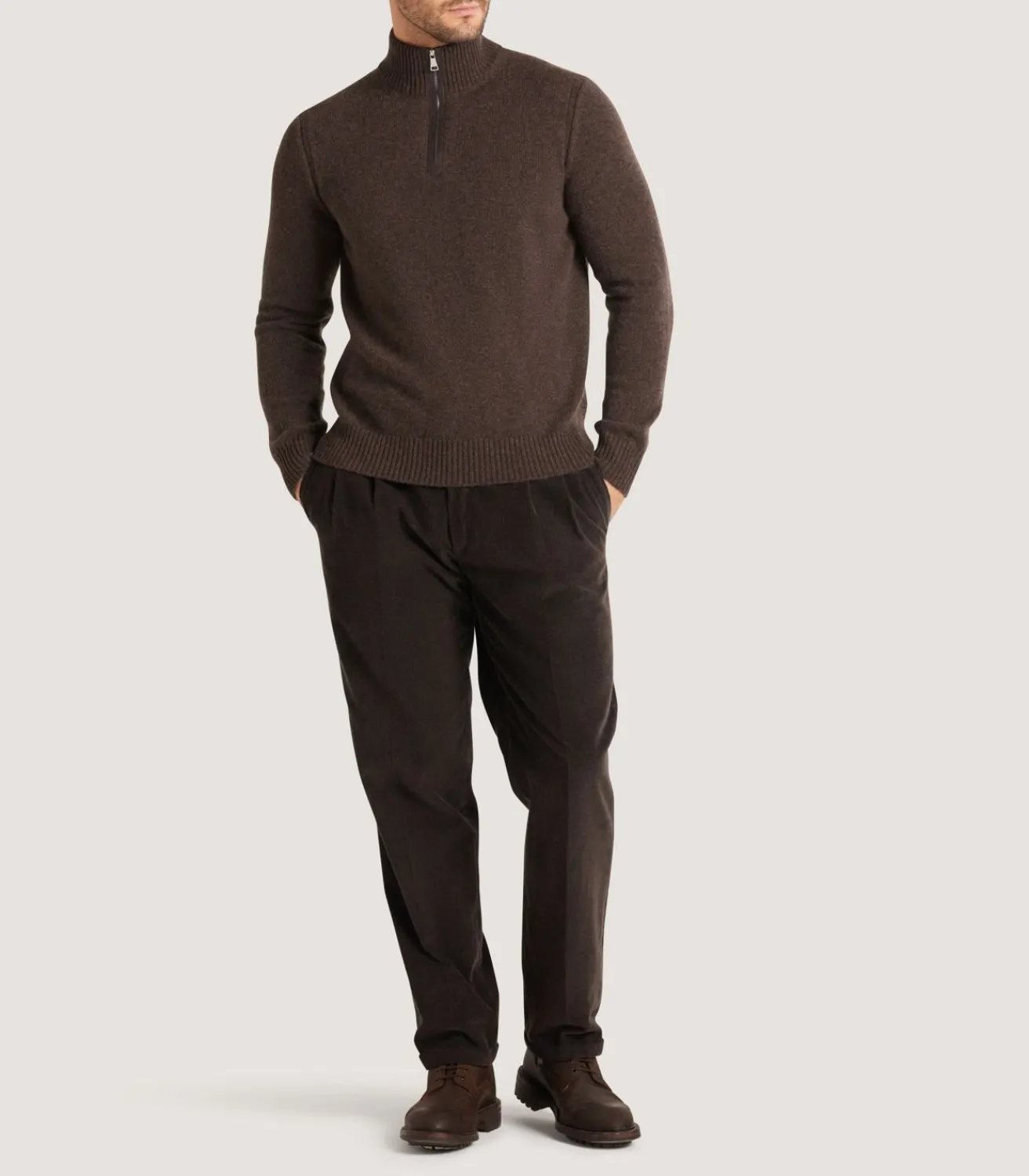 Men'S Cashmere Quarter Zip Sweater-Purdey Discount