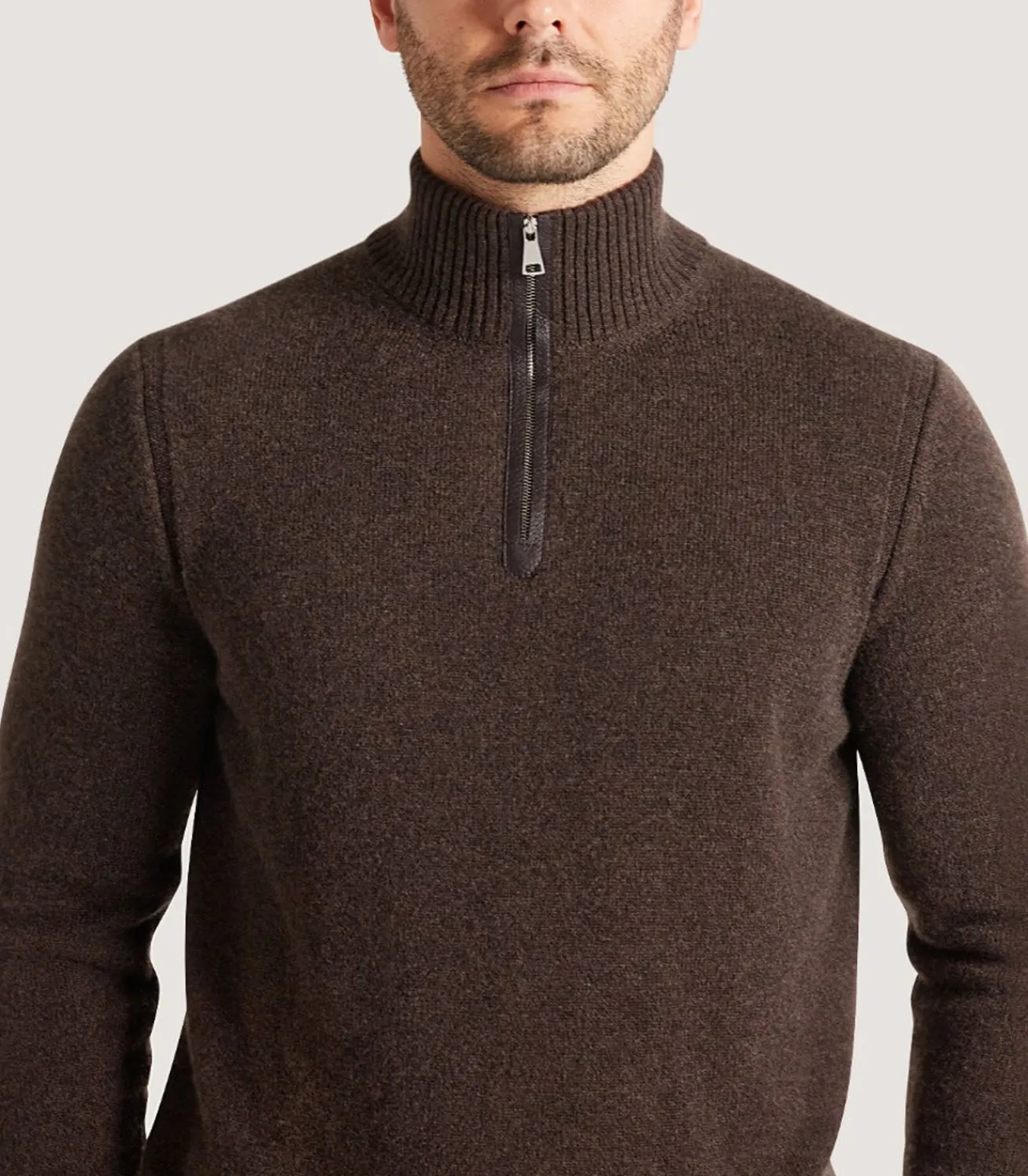 Men'S Cashmere Quarter Zip Sweater-Purdey Discount