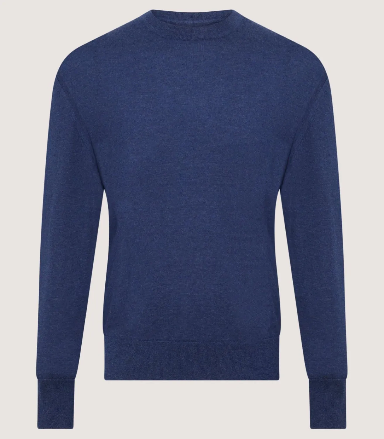 Men'S Cashmere Seamless Crew Neck In Canvas Blue-Purdey Sale