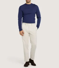 Men'S Cashmere Seamless Crew Neck In Canvas Blue-Purdey Sale