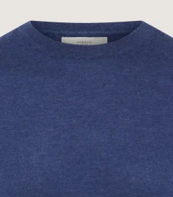 Men'S Cashmere Seamless Crew Neck In Canvas Blue-Purdey Sale