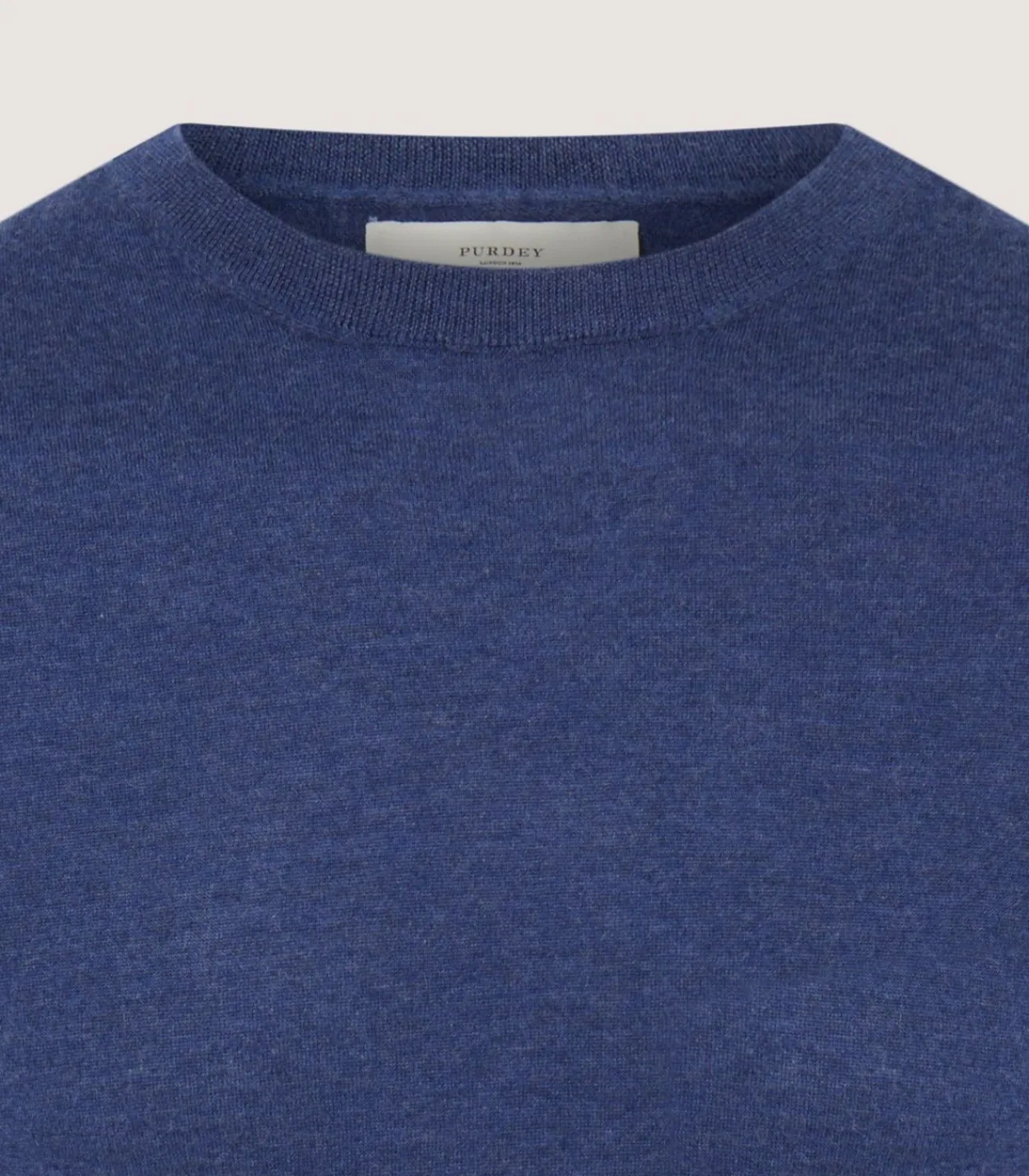 Men'S Cashmere Seamless Crew Neck In Canvas Blue-Purdey Sale