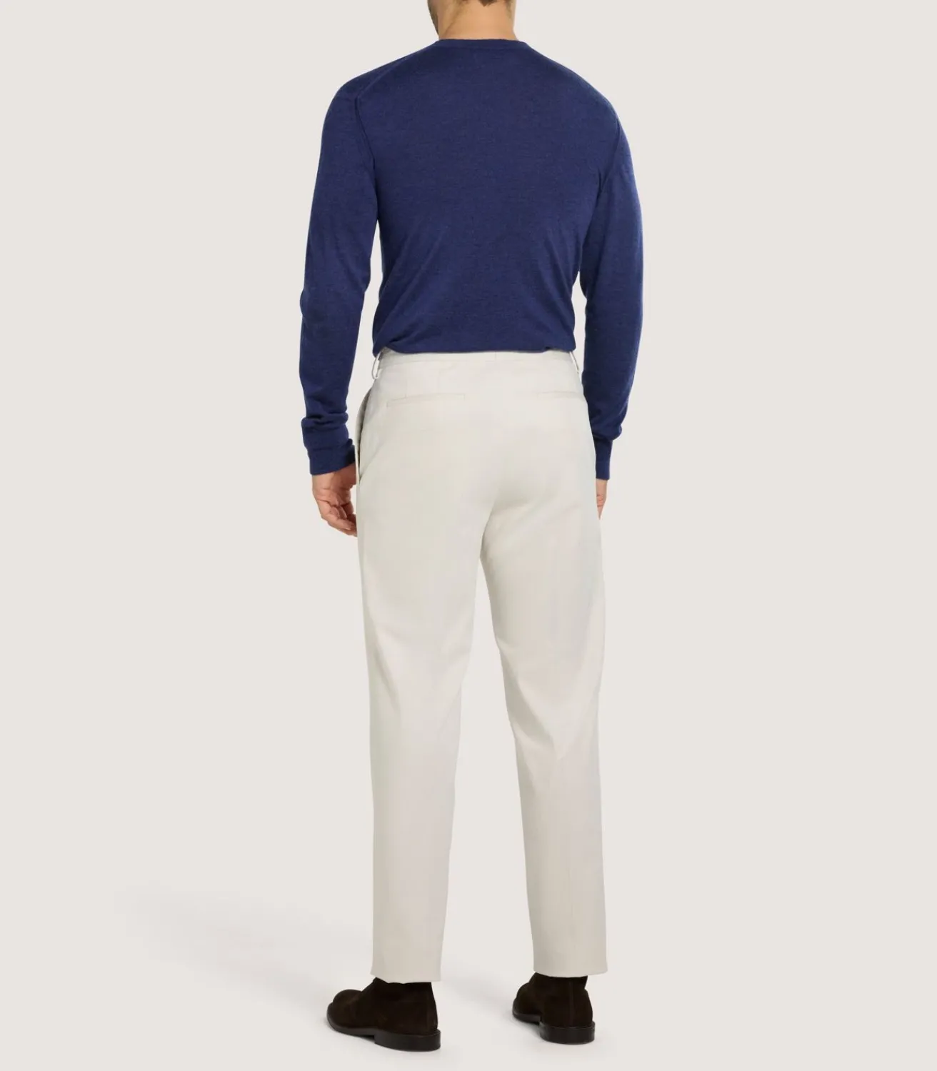 Men'S Cashmere Seamless Crew Neck In Canvas Blue-Purdey Sale
