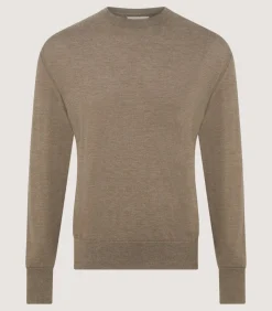 Men'S Cashmere Seamless Crew Neck In Taupe-Purdey Outlet