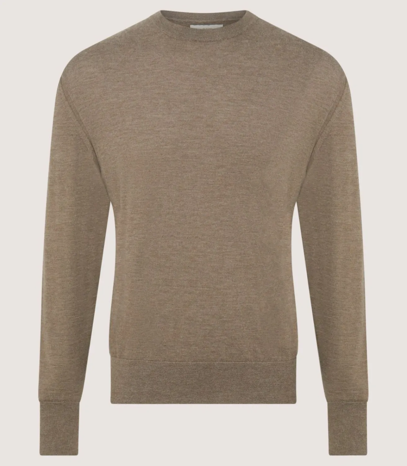 Men'S Cashmere Seamless Crew Neck In Taupe-Purdey Outlet
