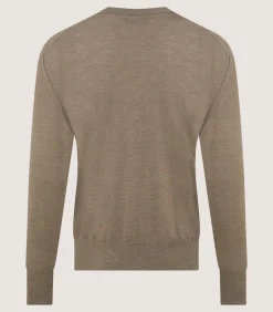 Men'S Cashmere Seamless Crew Neck In Taupe-Purdey Outlet