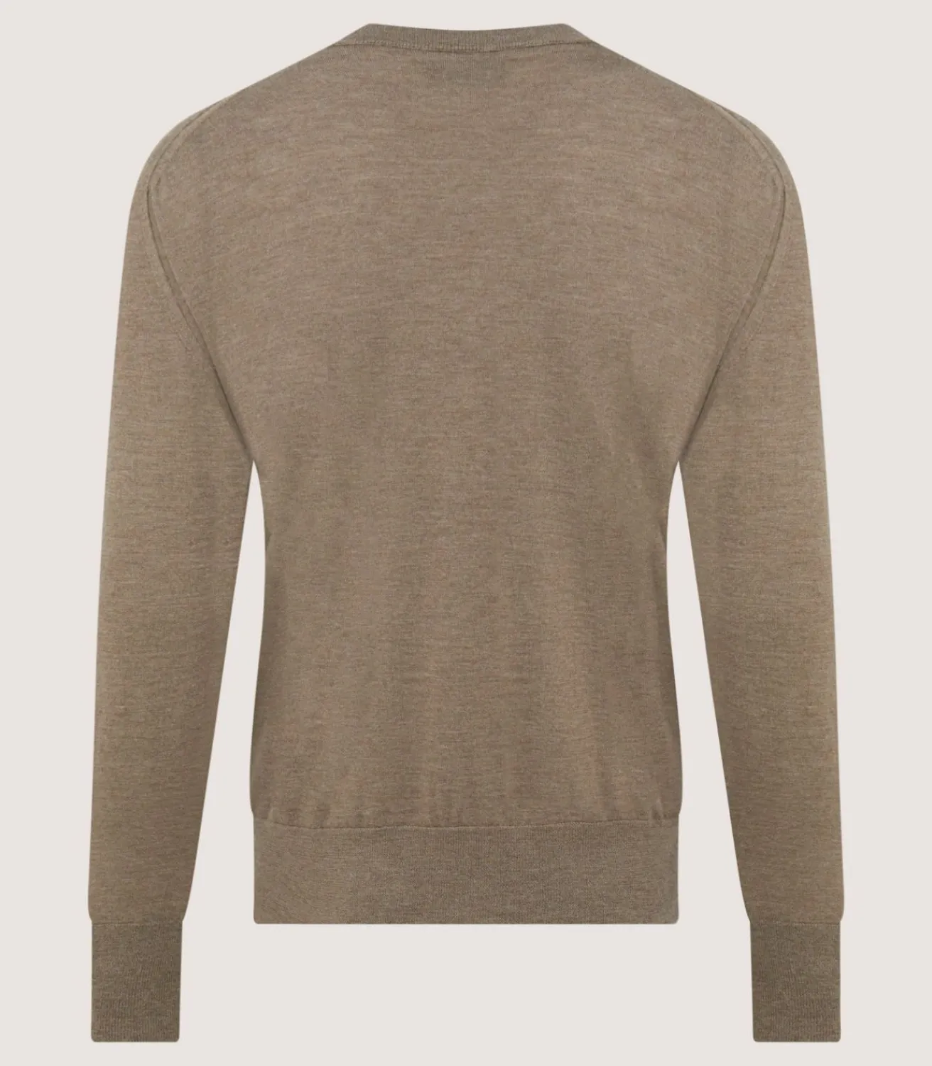 Men'S Cashmere Seamless Crew Neck In Taupe-Purdey Outlet