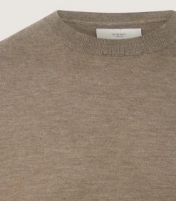 Men'S Cashmere Seamless Crew Neck In Taupe-Purdey Outlet