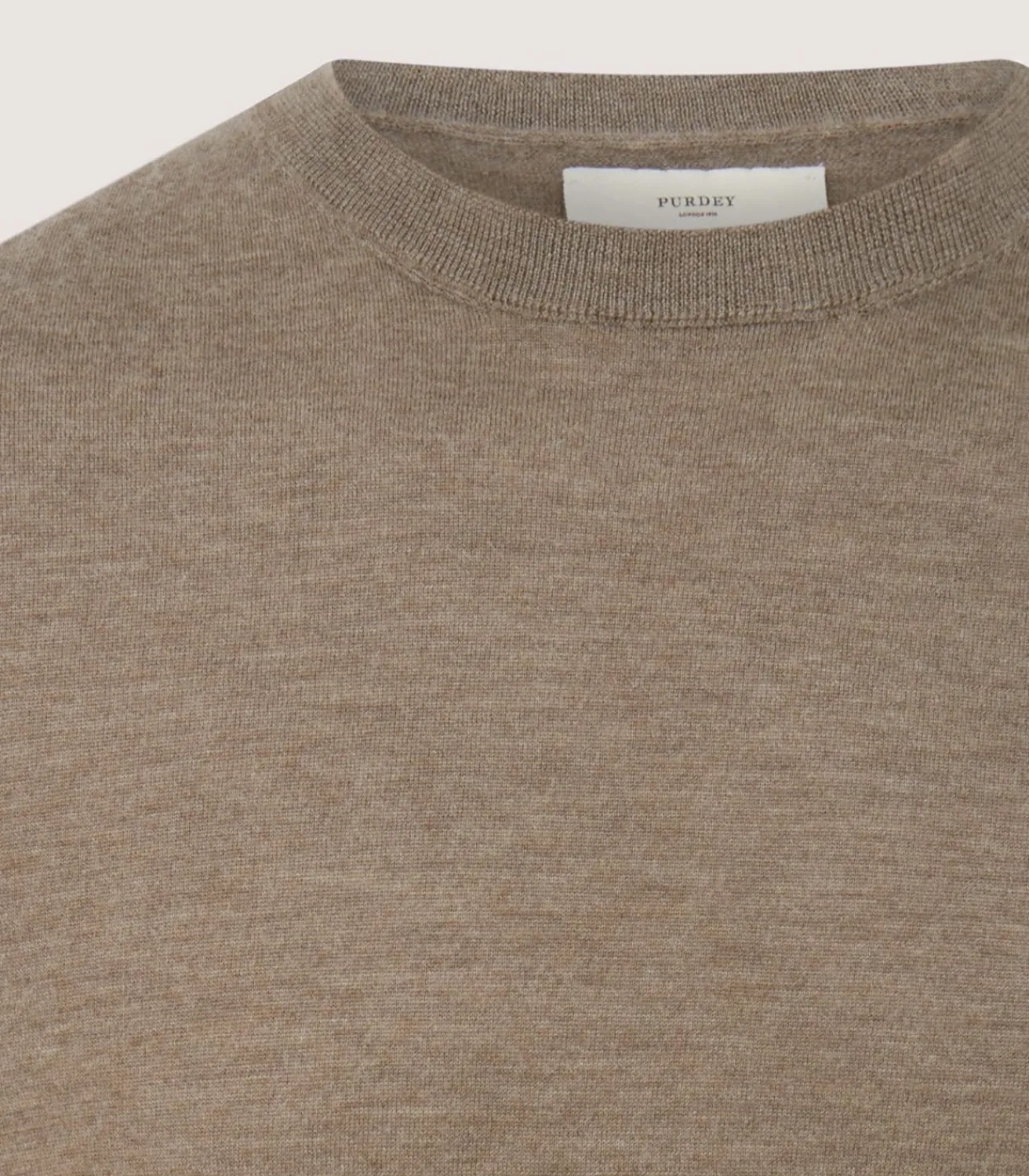 Men'S Cashmere Seamless Crew Neck In Taupe-Purdey Outlet
