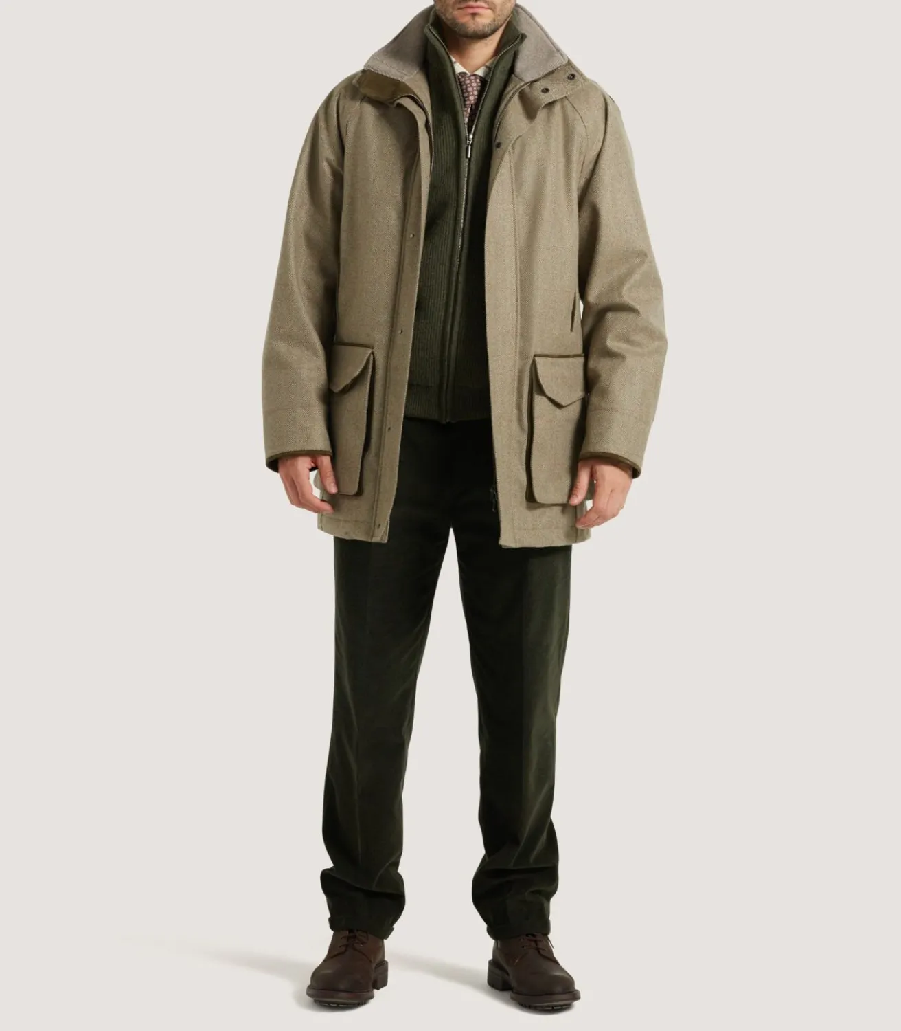 Men'S Cashmere Tweed Raglan Field Coat-Purdey Discount