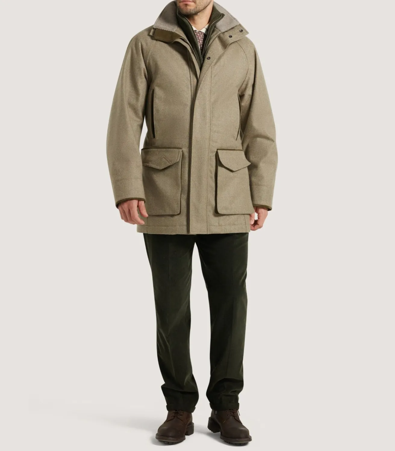 Men'S Cashmere Tweed Raglan Field Coat-Purdey Discount