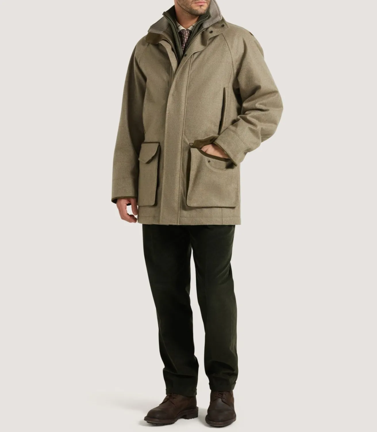 Men'S Cashmere Tweed Raglan Field Coat-Purdey Discount