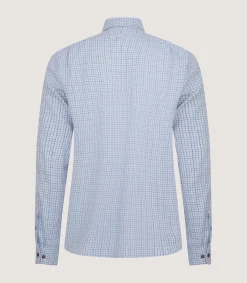 Men'S Cotton Cashmere Sporting Shirt In Loch Blue-Purdey Sale