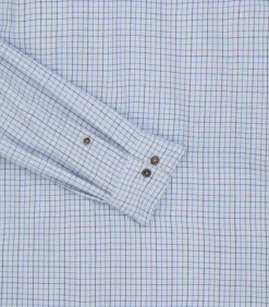 Men'S Cotton Cashmere Sporting Shirt In Loch Blue-Purdey Sale