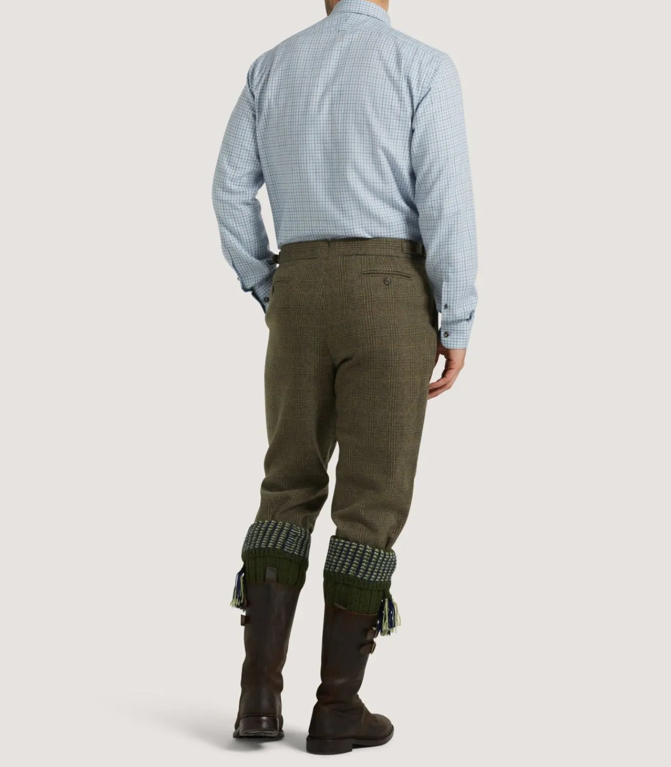 Men'S Cotton Cashmere Sporting Shirt In Loch Blue-Purdey Sale