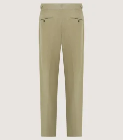 Men'S Cotton Corduroy Side Buckle Trouser In Pale Stone-Purdey Best